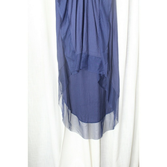 BCBG Cydnee Ruffled Rayon High-Low  Navy Dress XXS - Picture 5 of 9